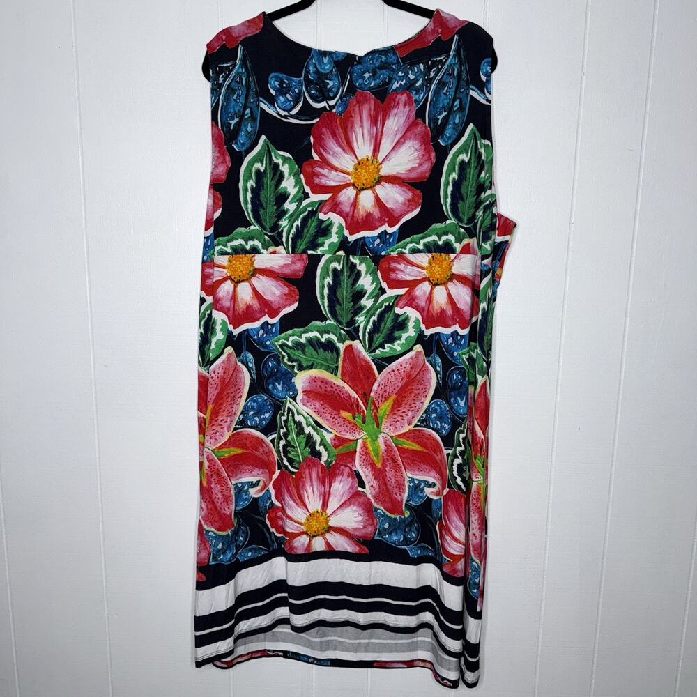 Ulla Popken Women’s Floral Sleeveless Tunic Dress Size 24/26 NWT - Picture 2 of 5